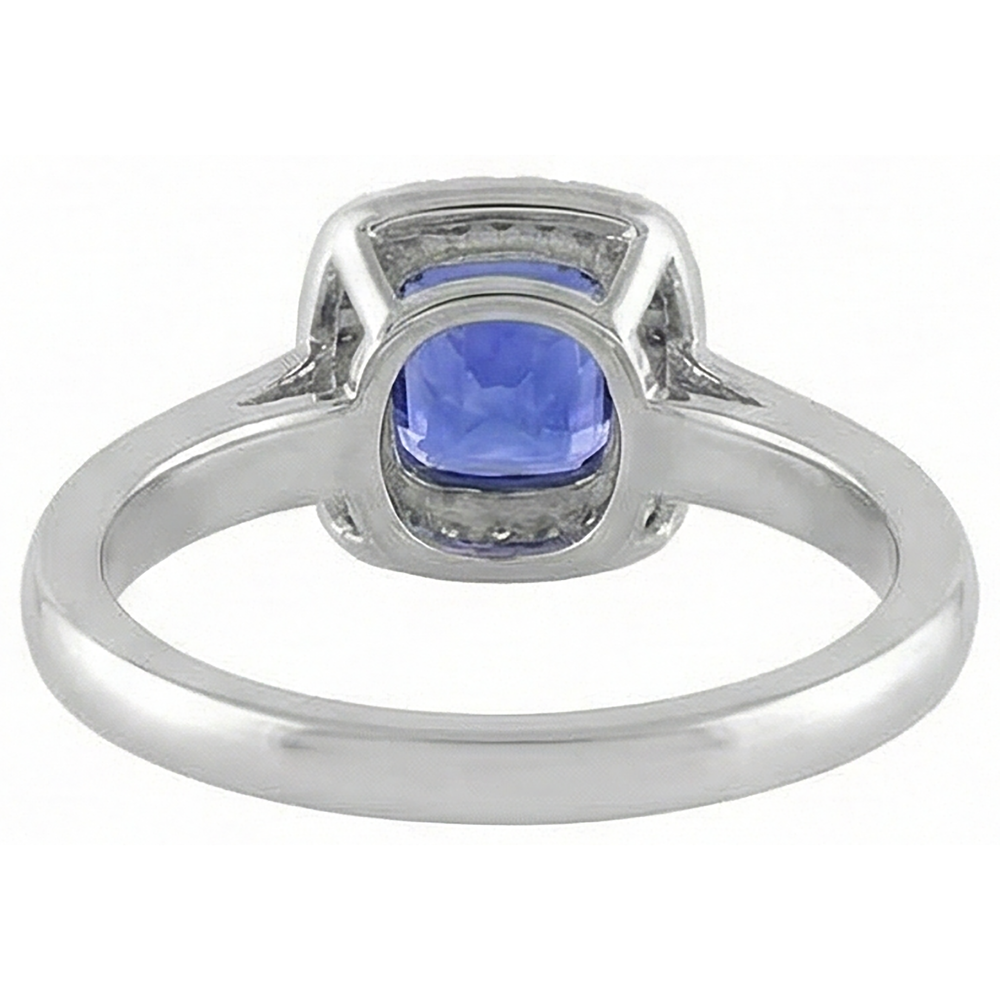 vero round tanzanite 6.50carati anello dettaglio fascia
