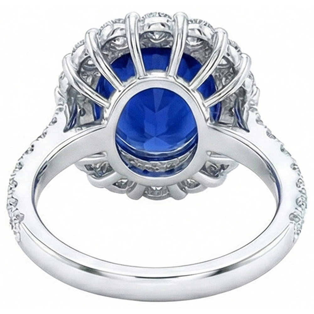 vero round diamante 6carati anello su bianco
