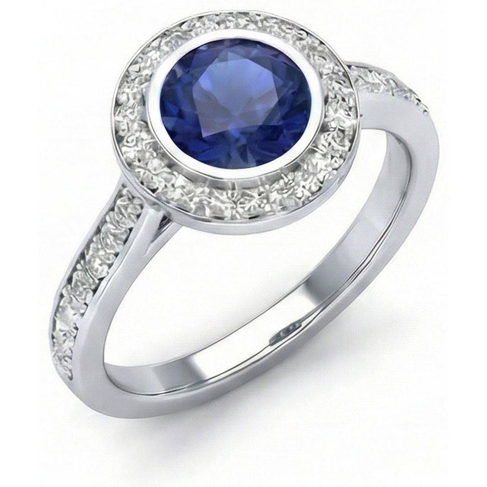 vero round diamante 3carati anello vista frontale