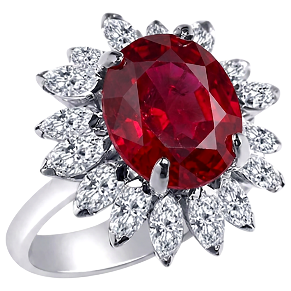 vero marquise diamante 13.80carati anello angolo laterale
