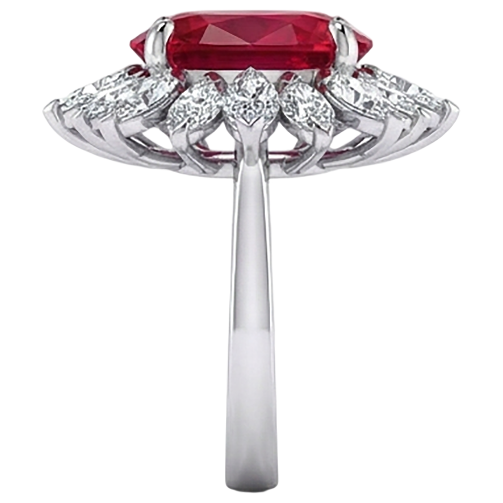 vero marquise diamante 13.80carati anello vista dall'alto