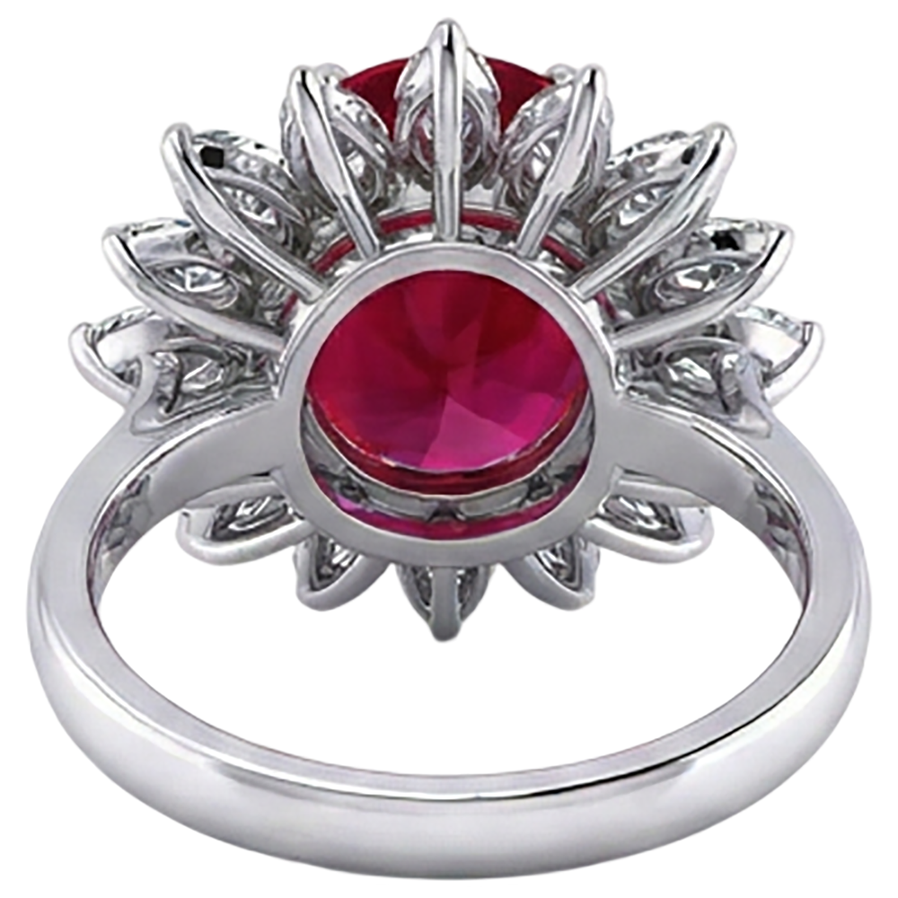 vero marquise diamante 13.80carati anello vista di profilo