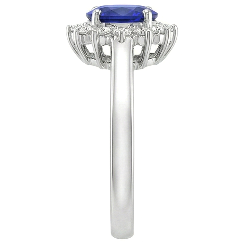 vero round tanzanite 5.30carati anello vista di profilo