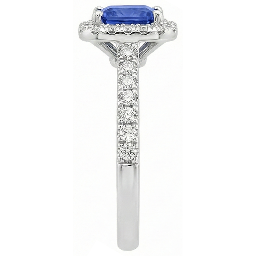 Anello in oro bianco 14K con tanzanite da 5.30 carati con diamanti