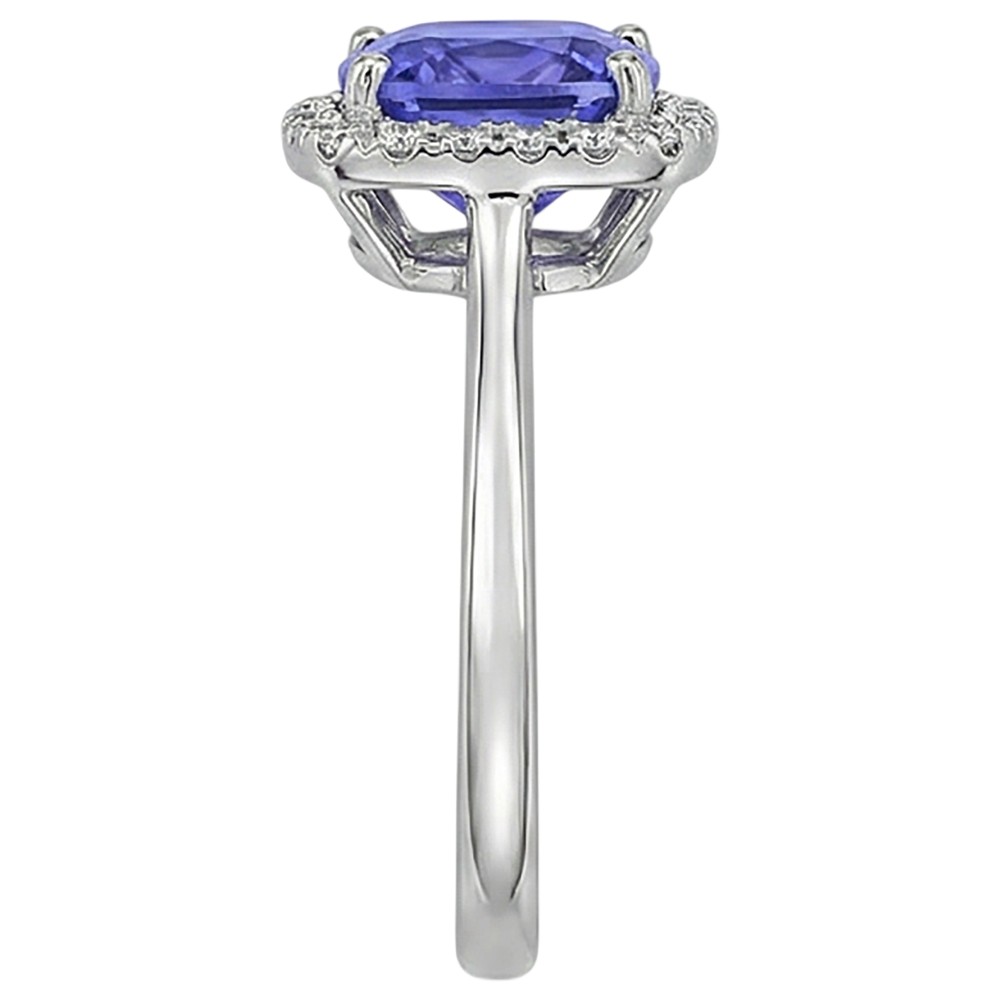 Anello in oro bianco 14K con tanzanite e diamanti 7.75 ct Novità