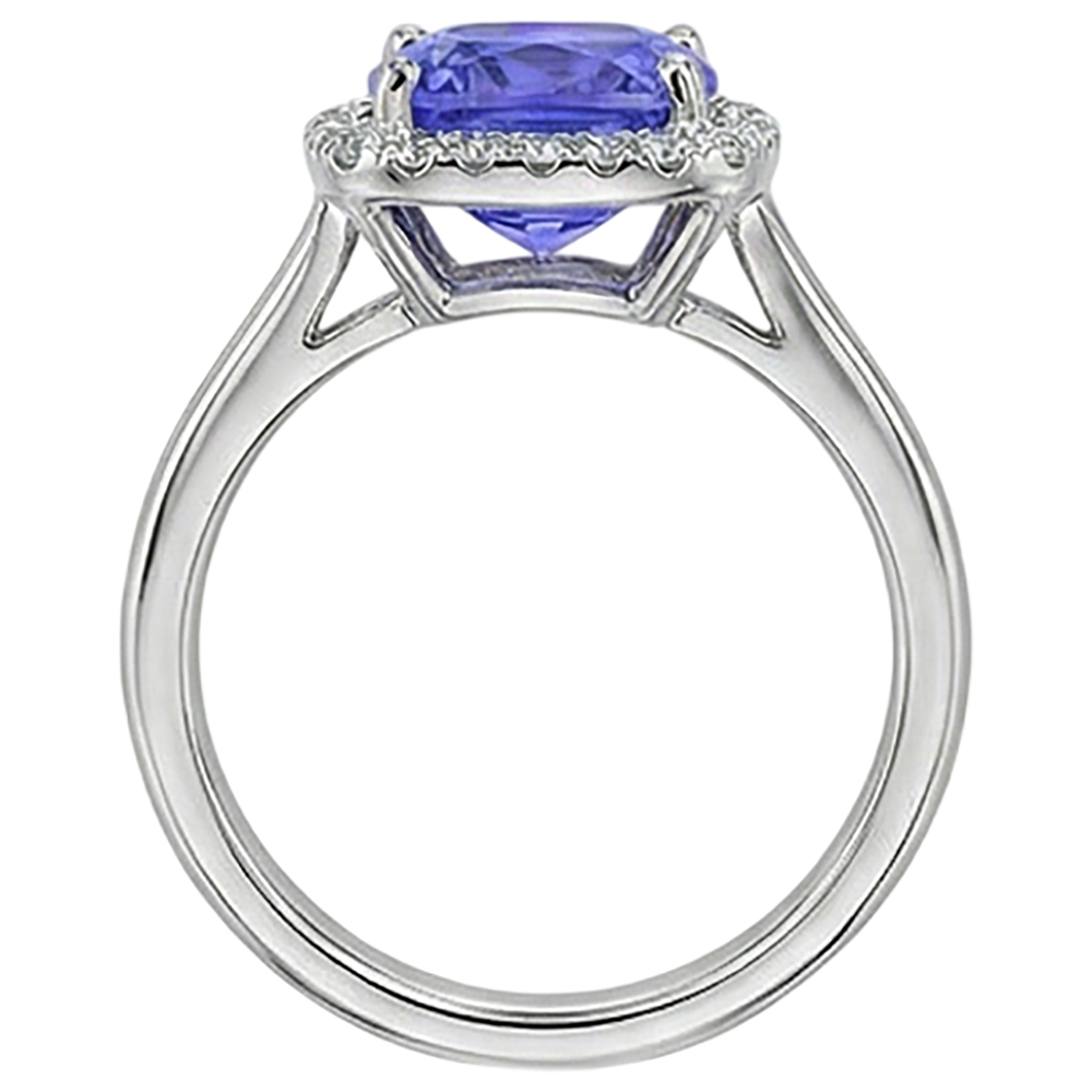 Anello in oro bianco 14K con tanzanite e diamanti 7.75 ct Novità