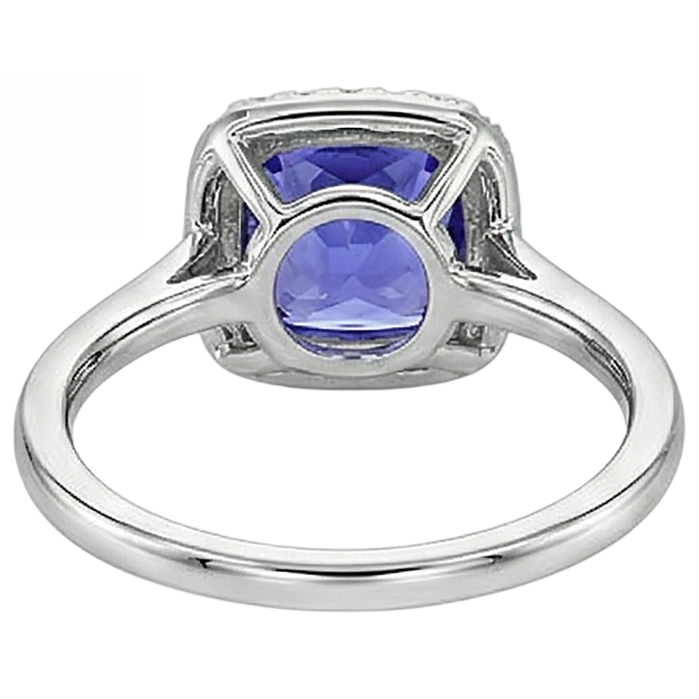 Anello in oro bianco 14K con tanzanite e diamanti 7.75 ct Novità
