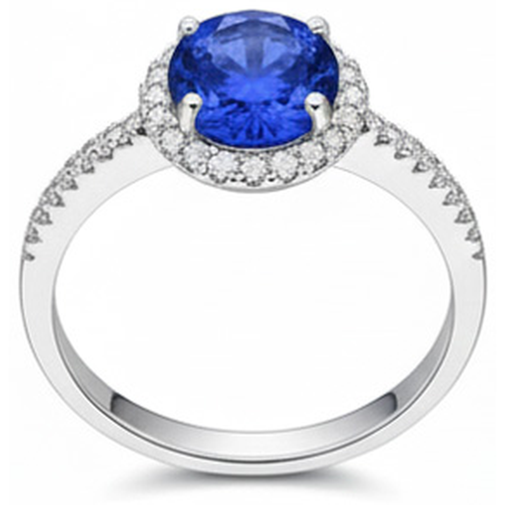 vero round diamante 2.85carati anello angolo laterale