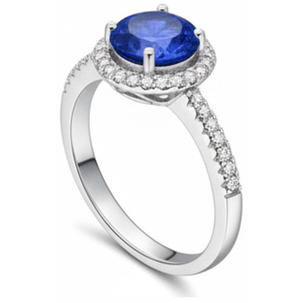 vero round diamante 2.85carati anello vista di profilo