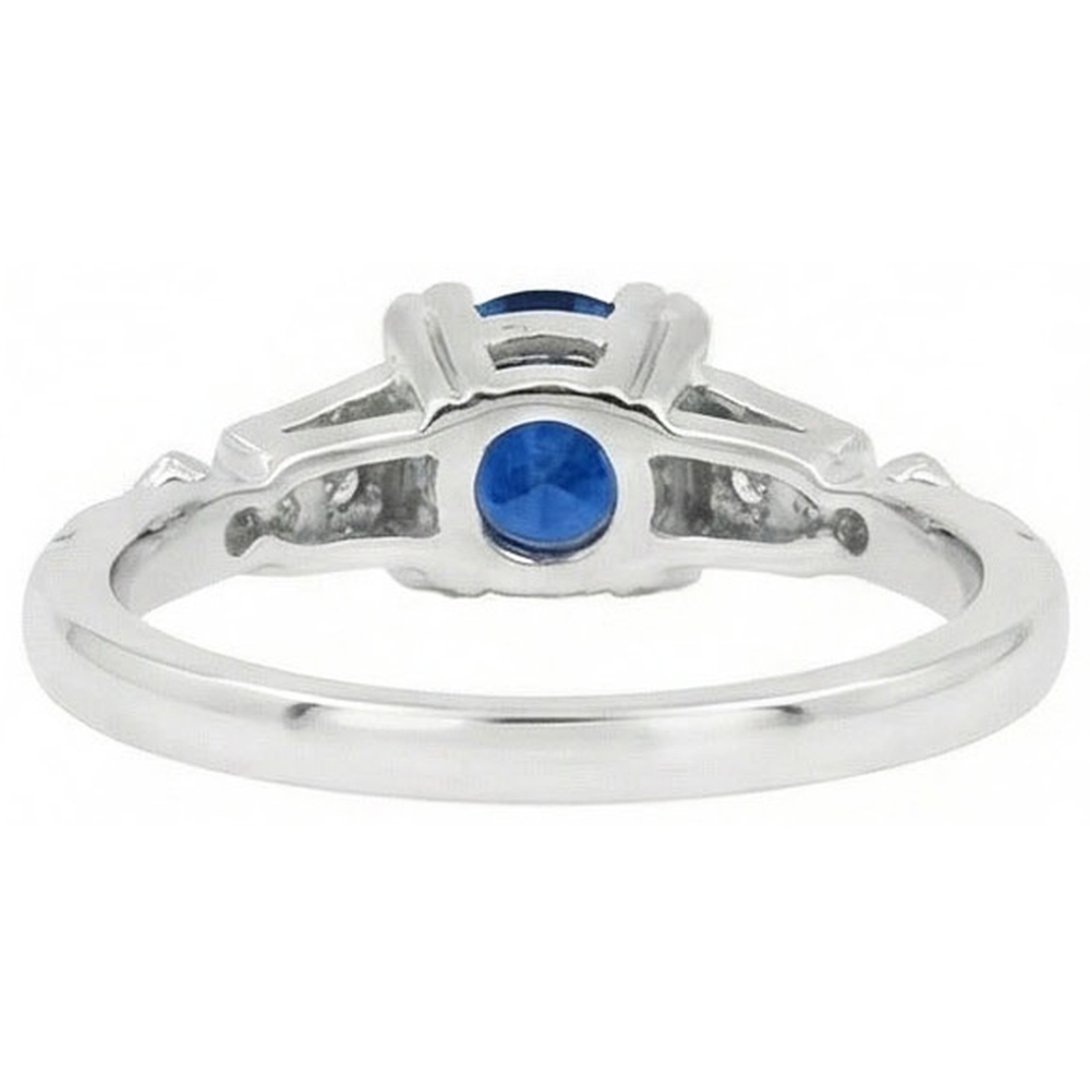 vero round diamante 1.65carati anello vista di profilo