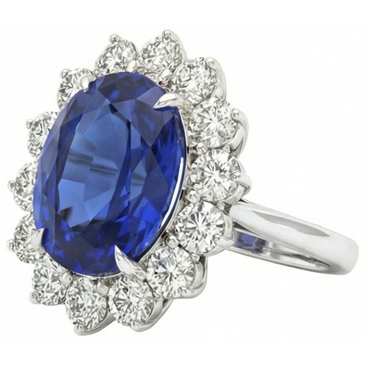 vero round diamante 4.60carati anello angolo laterale
