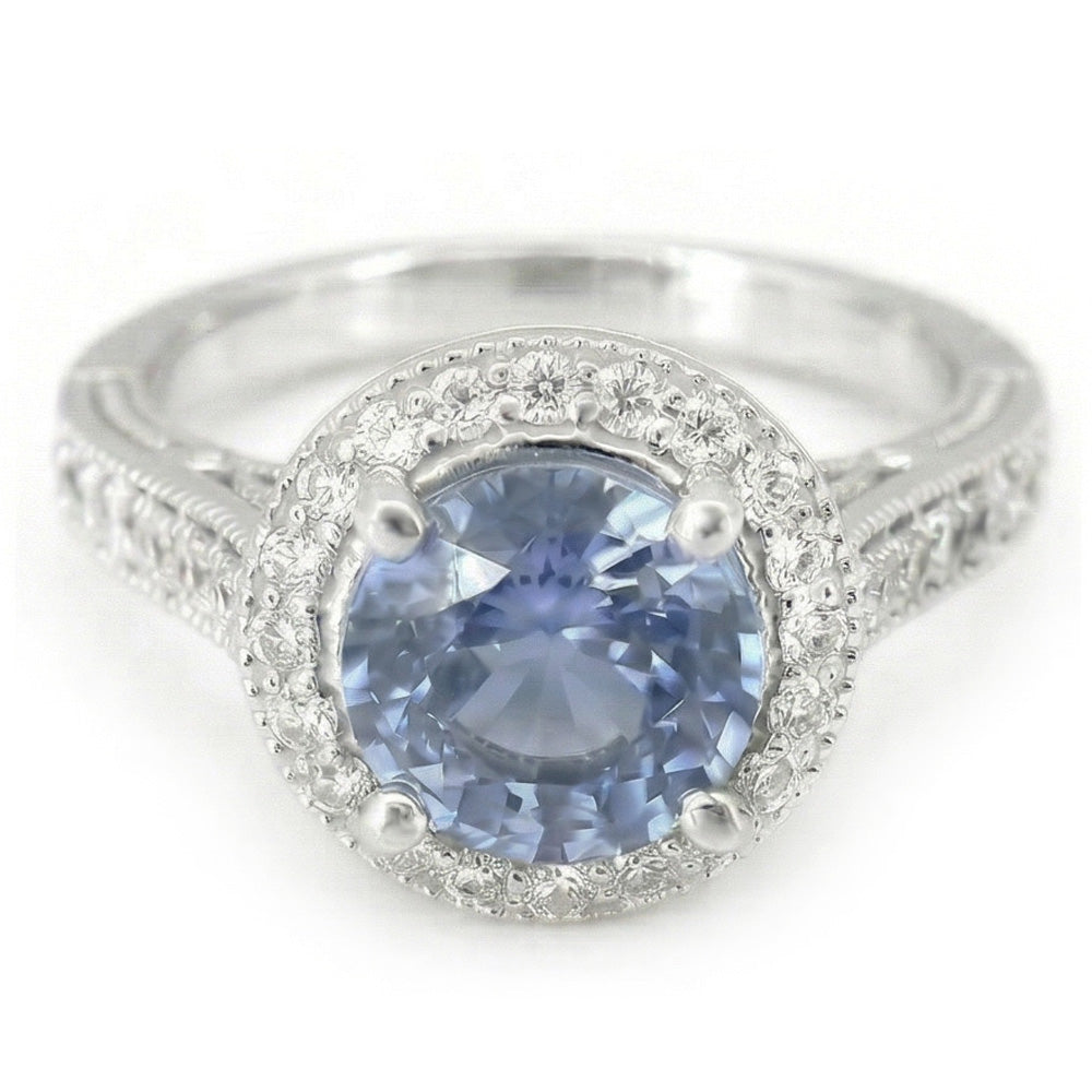vero round diamante 4.86carati anello vista frontale