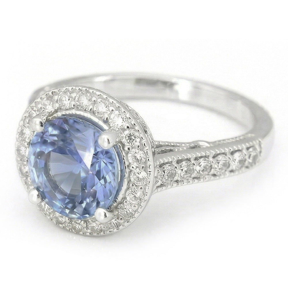 vero round diamante 4.86carati anello dettaglio ravvicinato