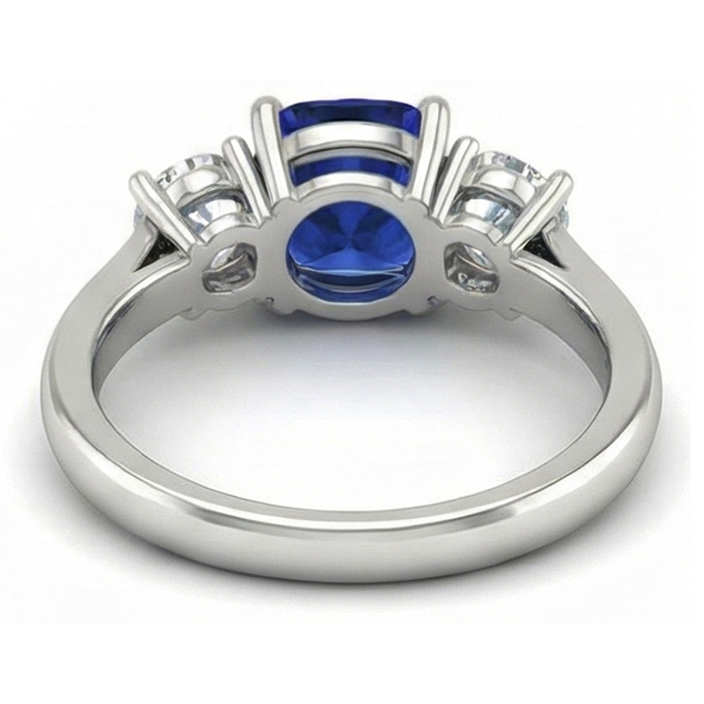 vero round diamante 2.25carati anello vista di profilo