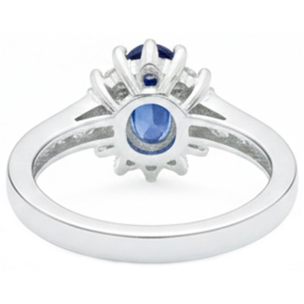 vero oval diamante 2.40carati anello su bianco