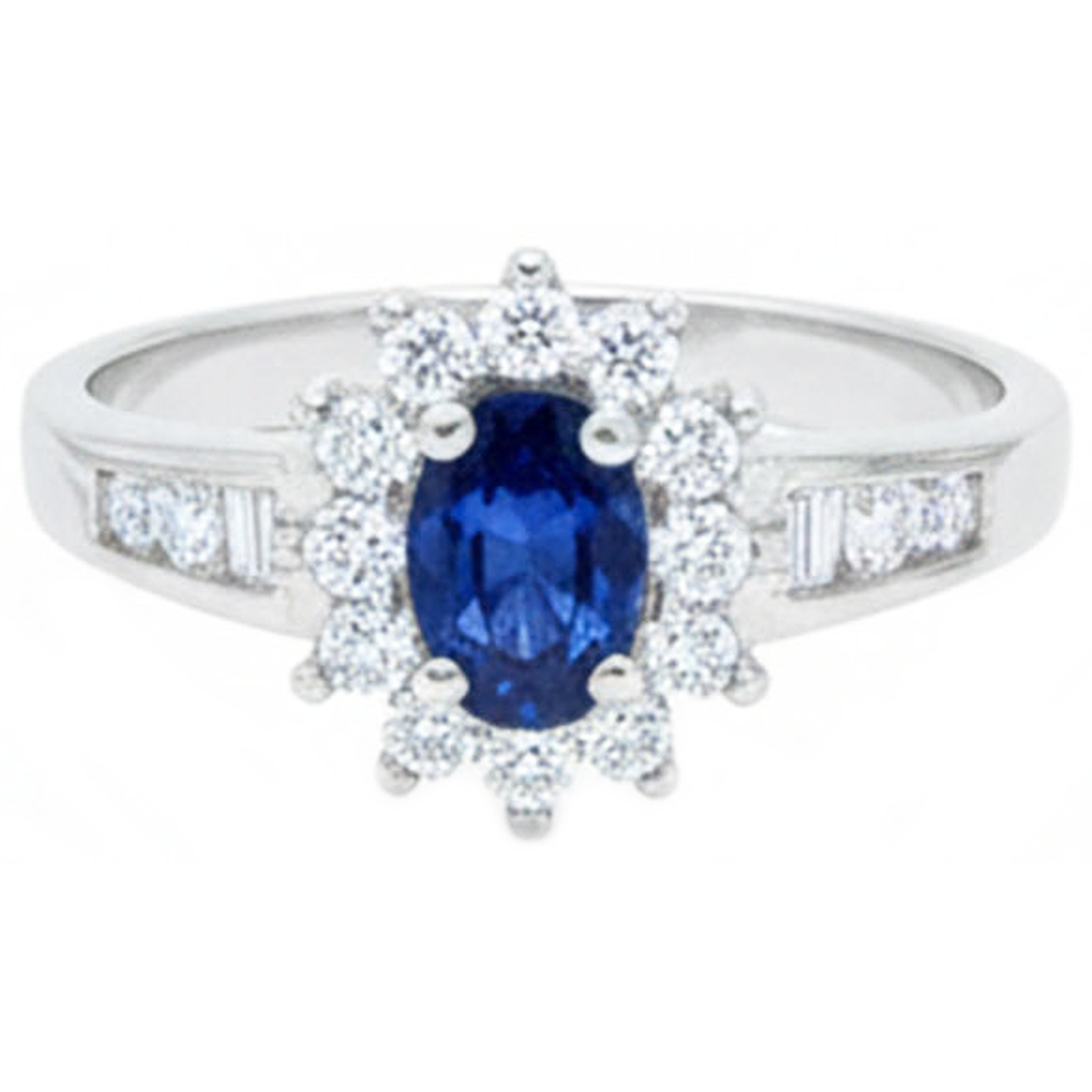 vero oval diamante 2.40carati anello vista frontale