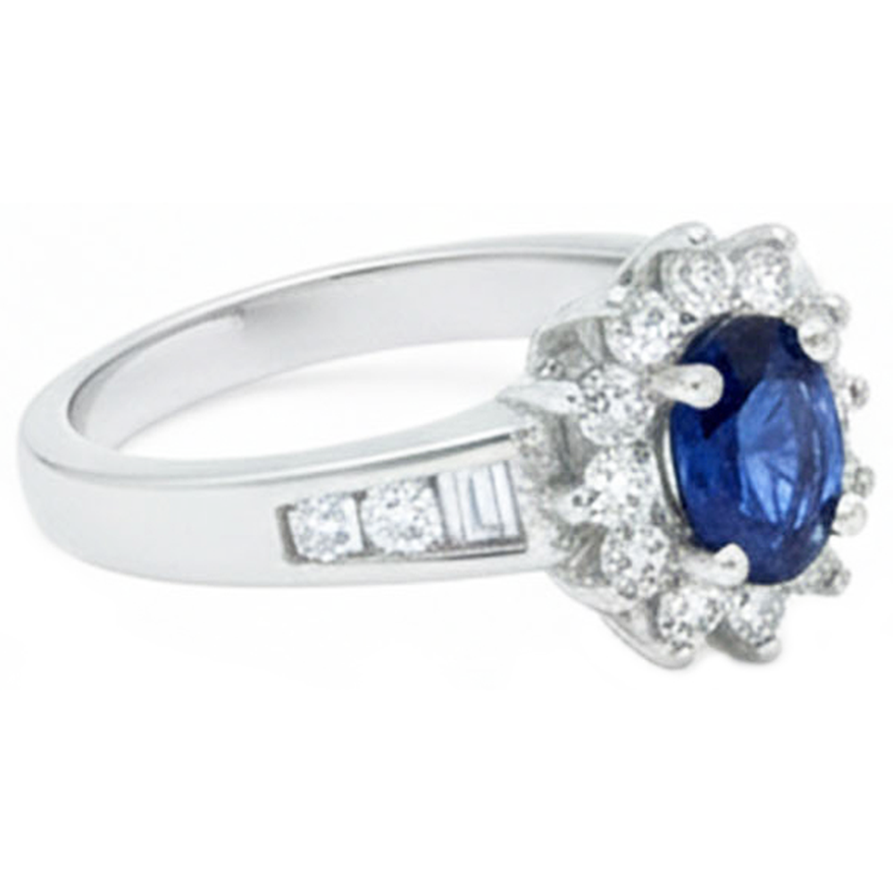 vero oval diamante 2.40carati anello dettaglio ravvicinato