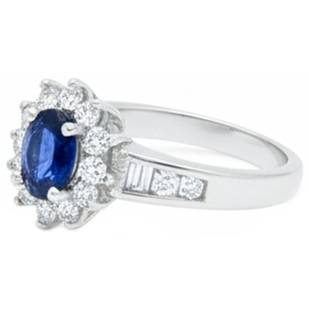vero oval diamante 2.40carati anello vista dall'alto