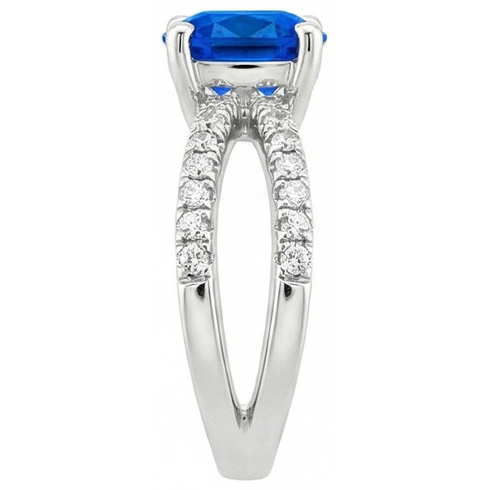 vero round diamante 2.50carati anello vista di profilo