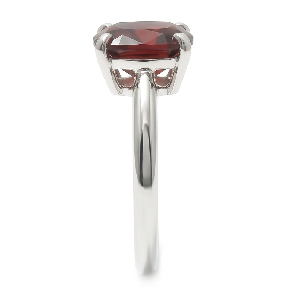 Anello in oro bianco 14K con zaffiro rosso a taglio radiante da 1,65 ct