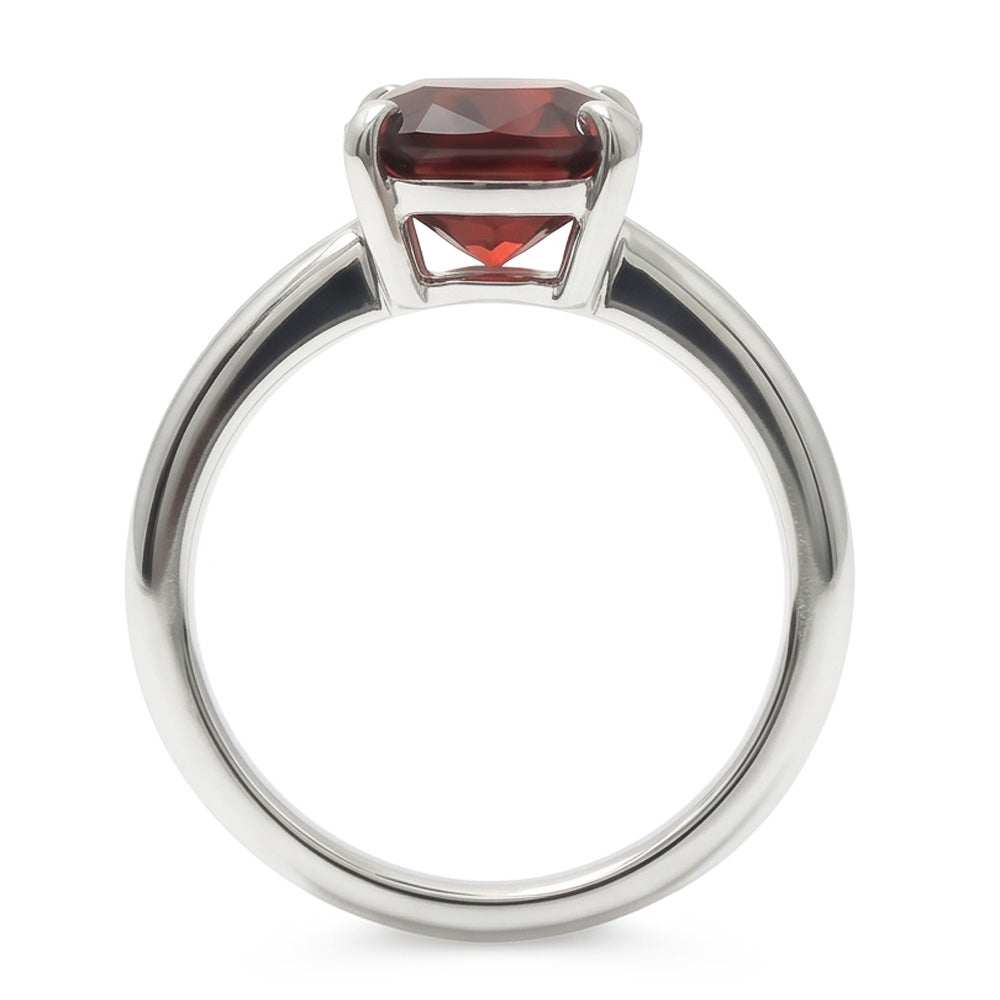 Anello in oro bianco 14K con zaffiro rosso a taglio radiante da 1,65 ct