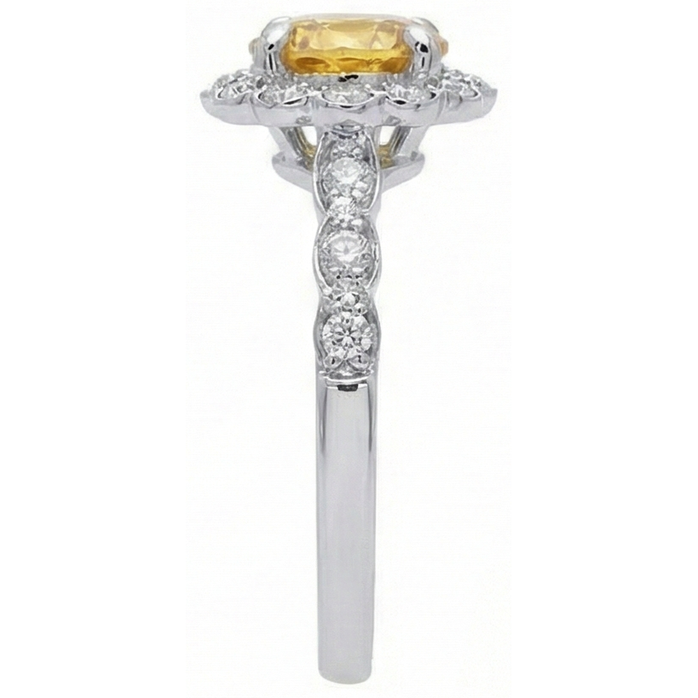 vero round diamante 4carati anello vista di profilo