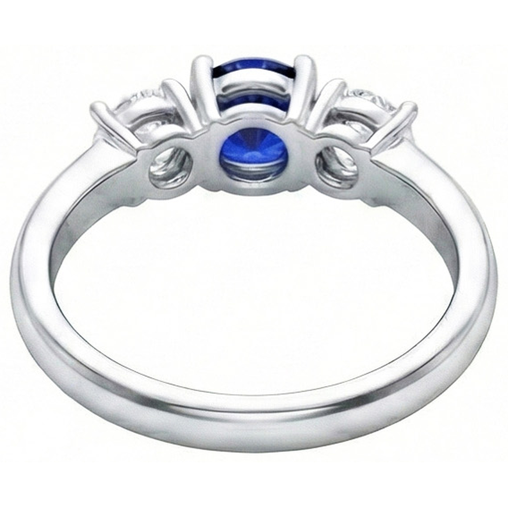 vero round diamante 3.50carati anello vista di profilo