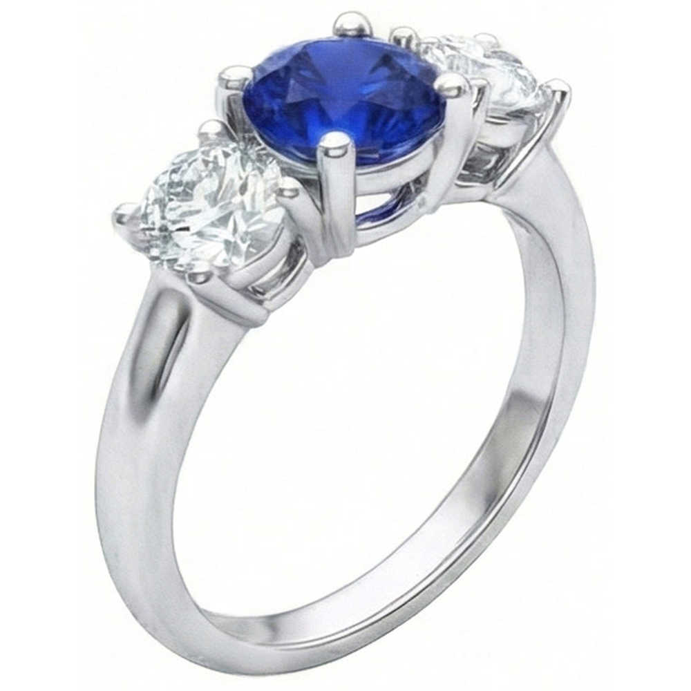 vero round diamante 3.50carati anello vista frontale