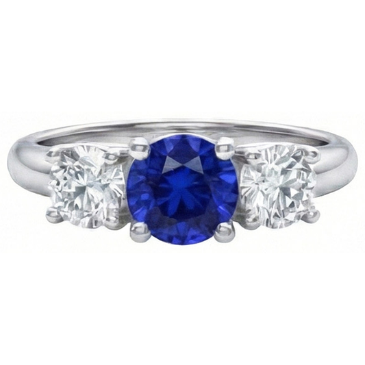 vero round diamante 3.50carati anello angolo laterale