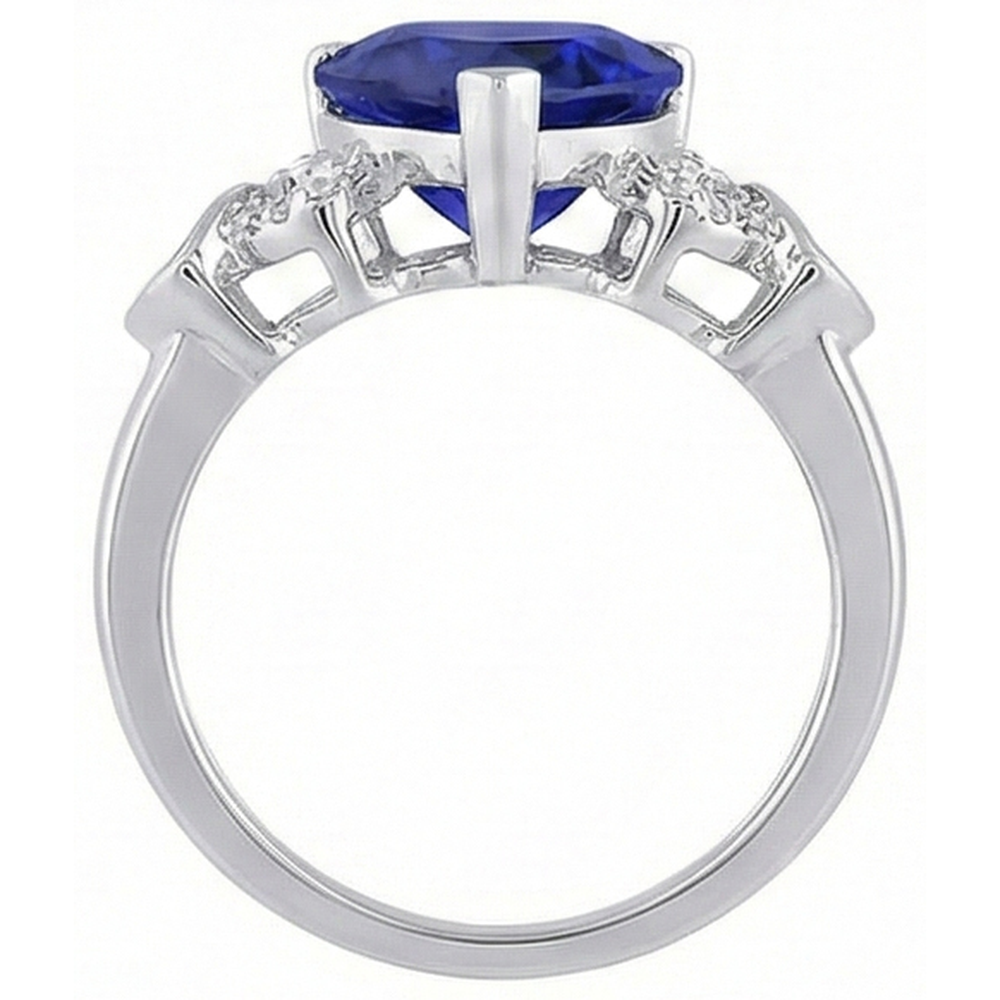 vero round diamante 3.50carati anello su bianco