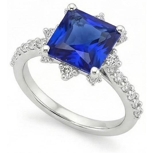 vero round diamante 6.25carati anello angolo laterale