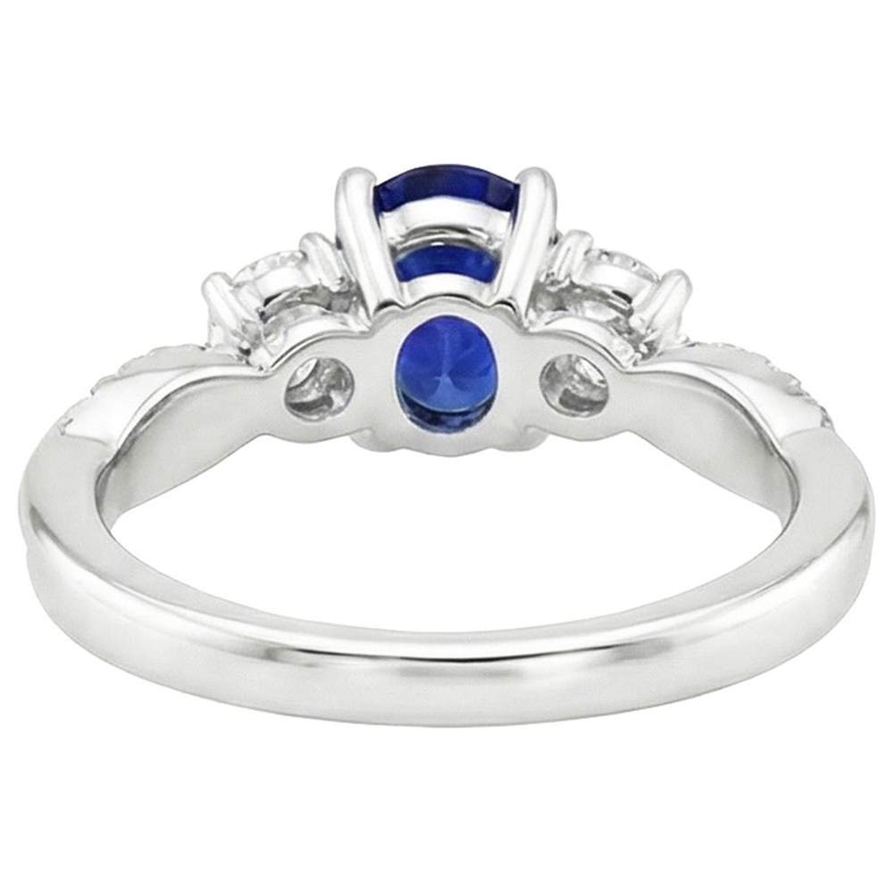 vero oval diamante 6.50carati anello su bianco