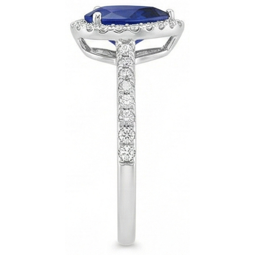 vero round diamante 3.50carati anello vista di profilo