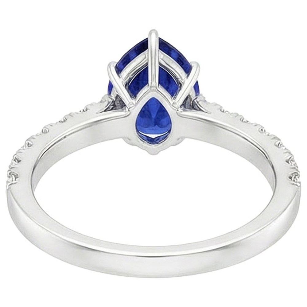 vero pear diamante 5.50carati anello angolo laterale