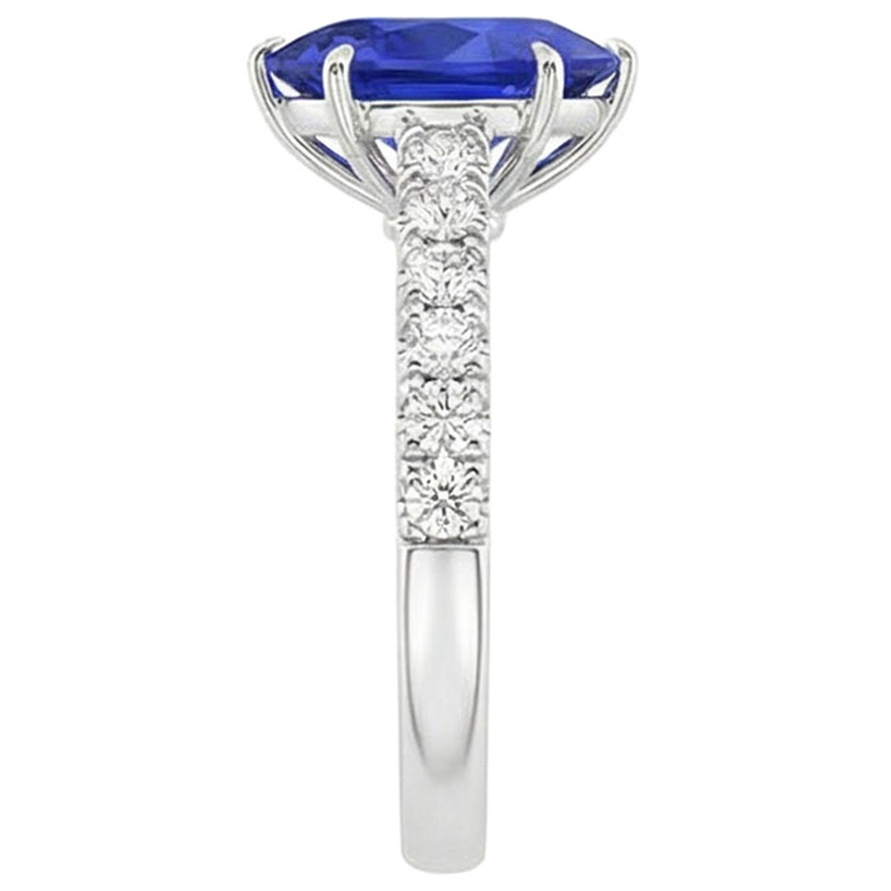 vero pear diamante 5.50carati anello su bianco