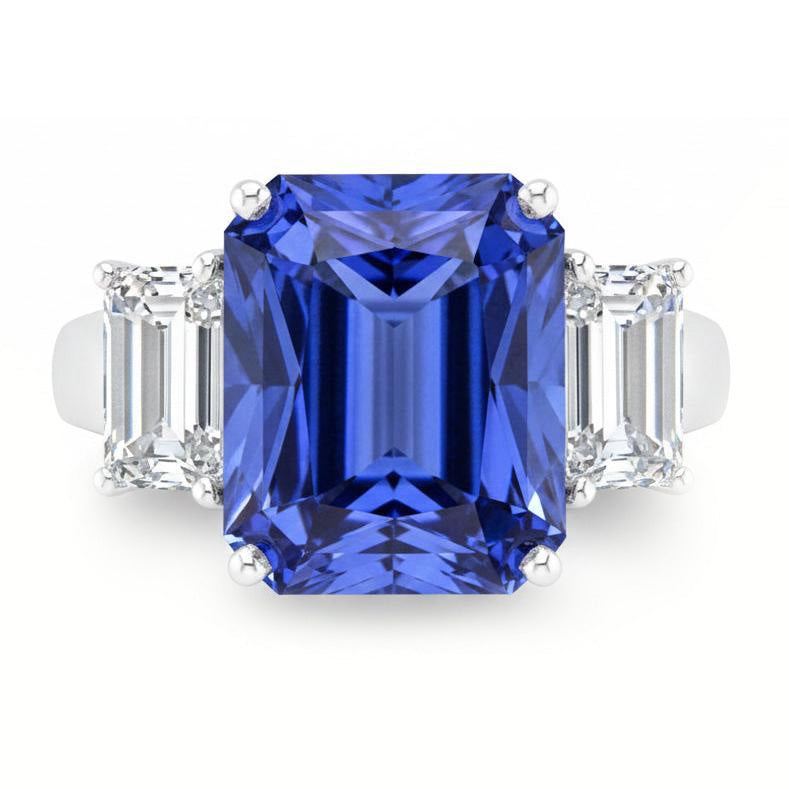 vero emerald diamante 5carati anello angolo laterale
