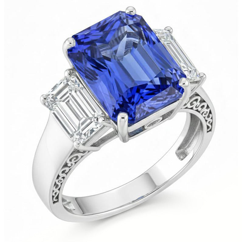 vero emerald diamante 5carati anello dettaglio ravvicinato