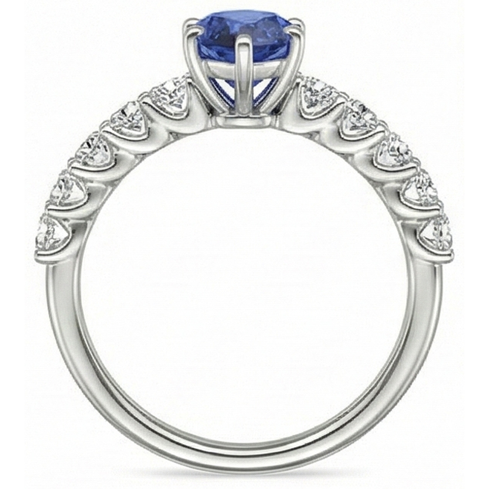 vero round diamante 2carati anello su bianco