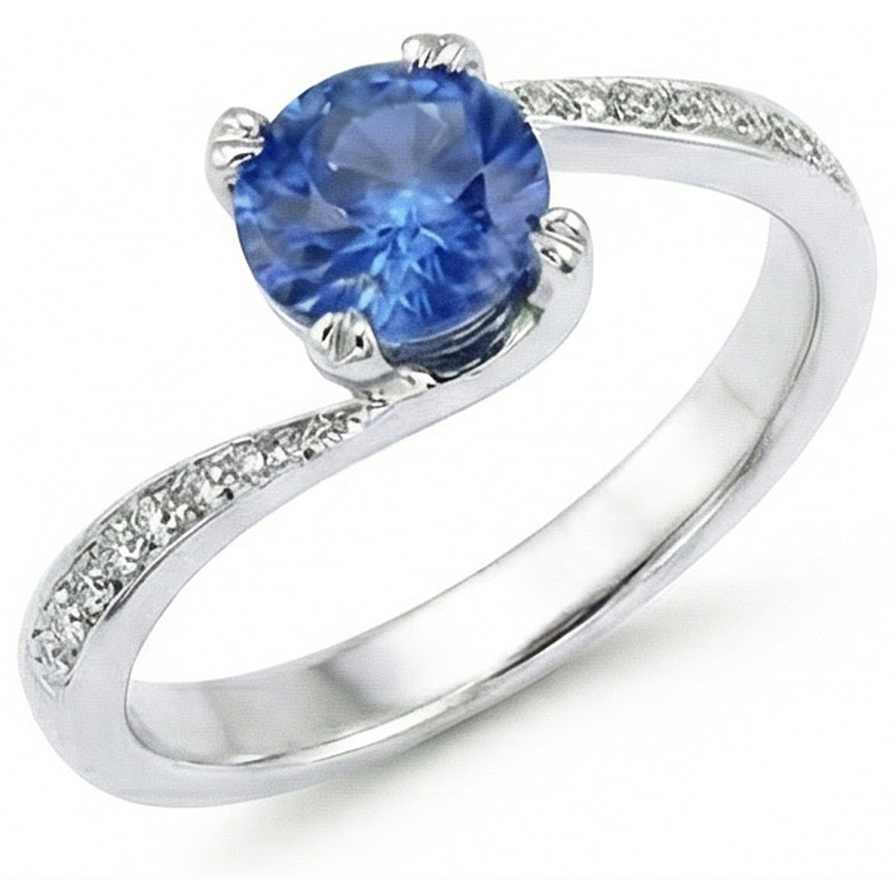 vero round diamante 2.50carati anello su bianco