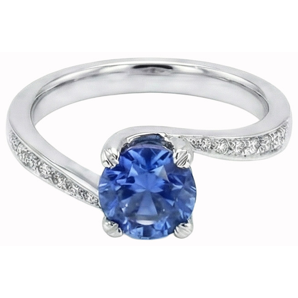 vero round diamante 2.50carati anello vista frontale