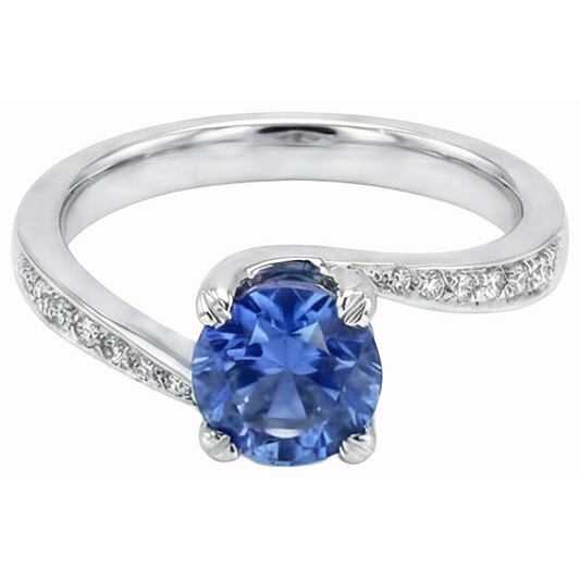 vero round diamante 2.50carati anello vista frontale