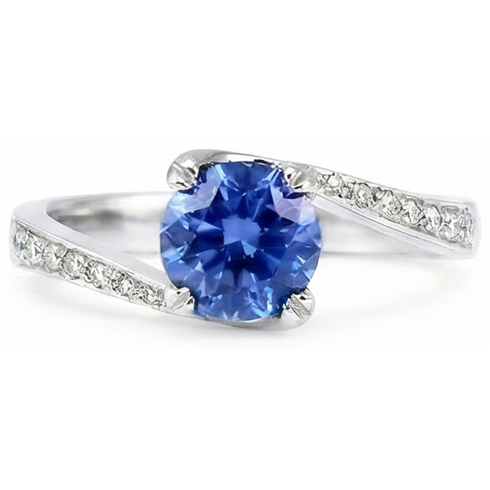 vero round diamante 2.50carati anello angolo laterale