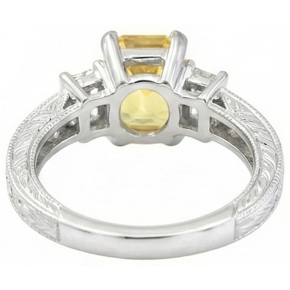 vero round diamante 4.75carati anello su bianco
