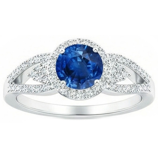 vero round diamante 2.64carati anello angolo laterale