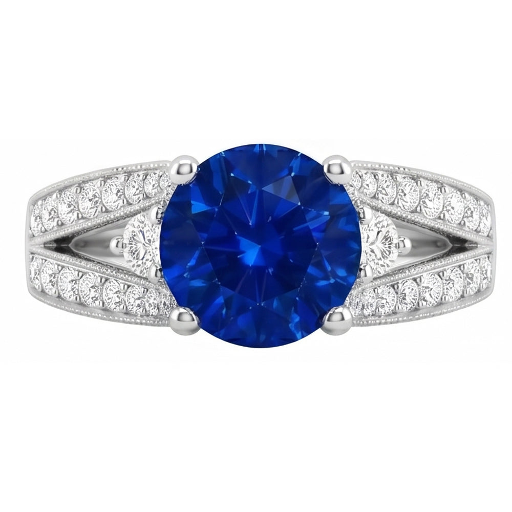 vero round diamante 3carati anello angolo laterale