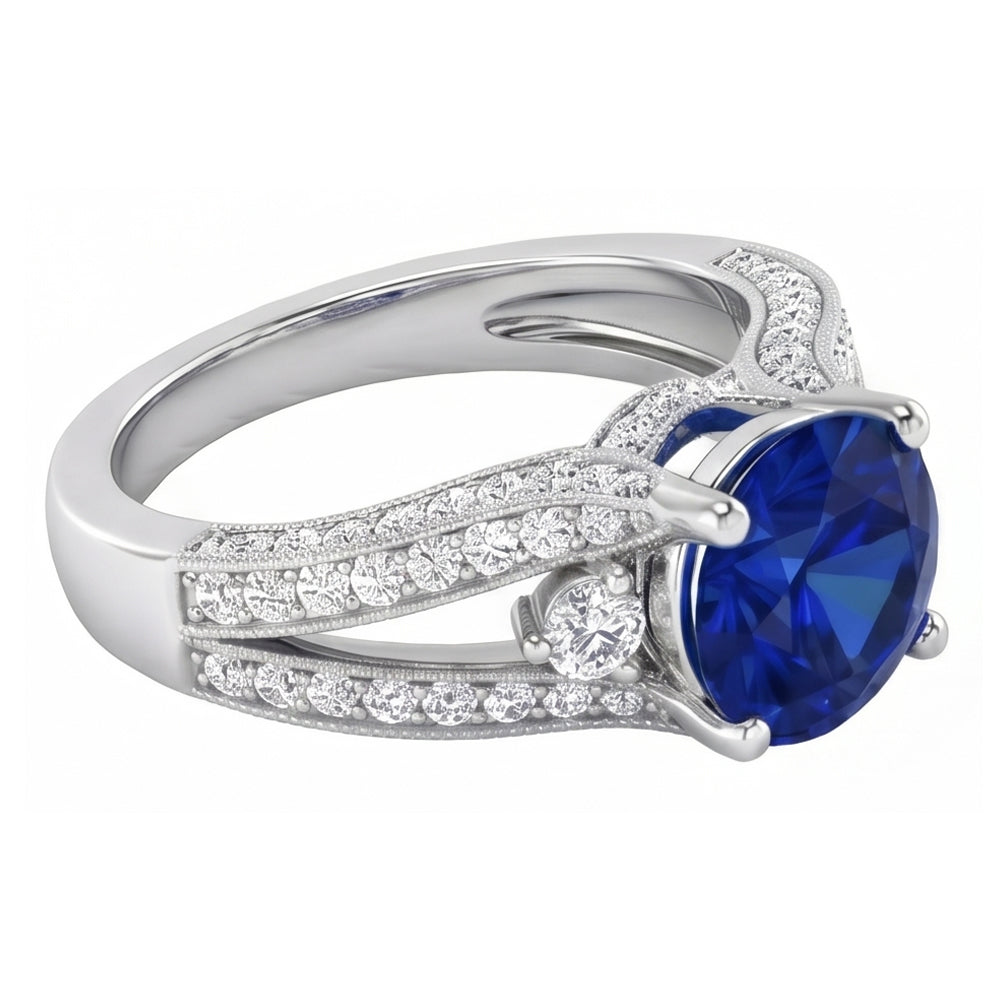 vero round diamante 3carati anello dettaglio ravvicinato