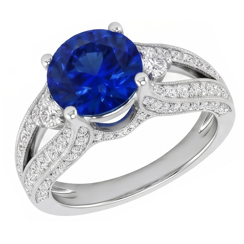 vero round diamante 3carati anello vista frontale