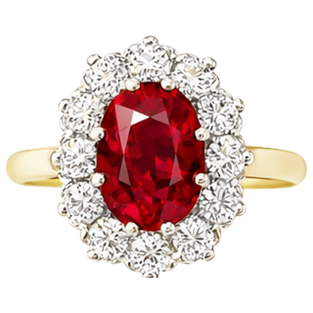 vero oval diamante 4.75carati anello vista frontale