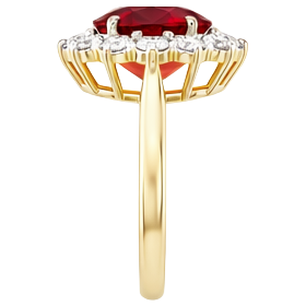 vero oval diamante 4.75carati anello vista dall'alto