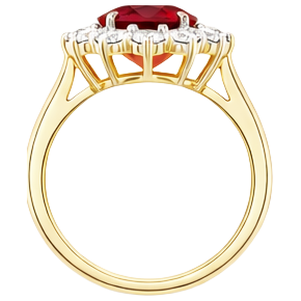vero oval diamante 4.75carati anello vista di profilo